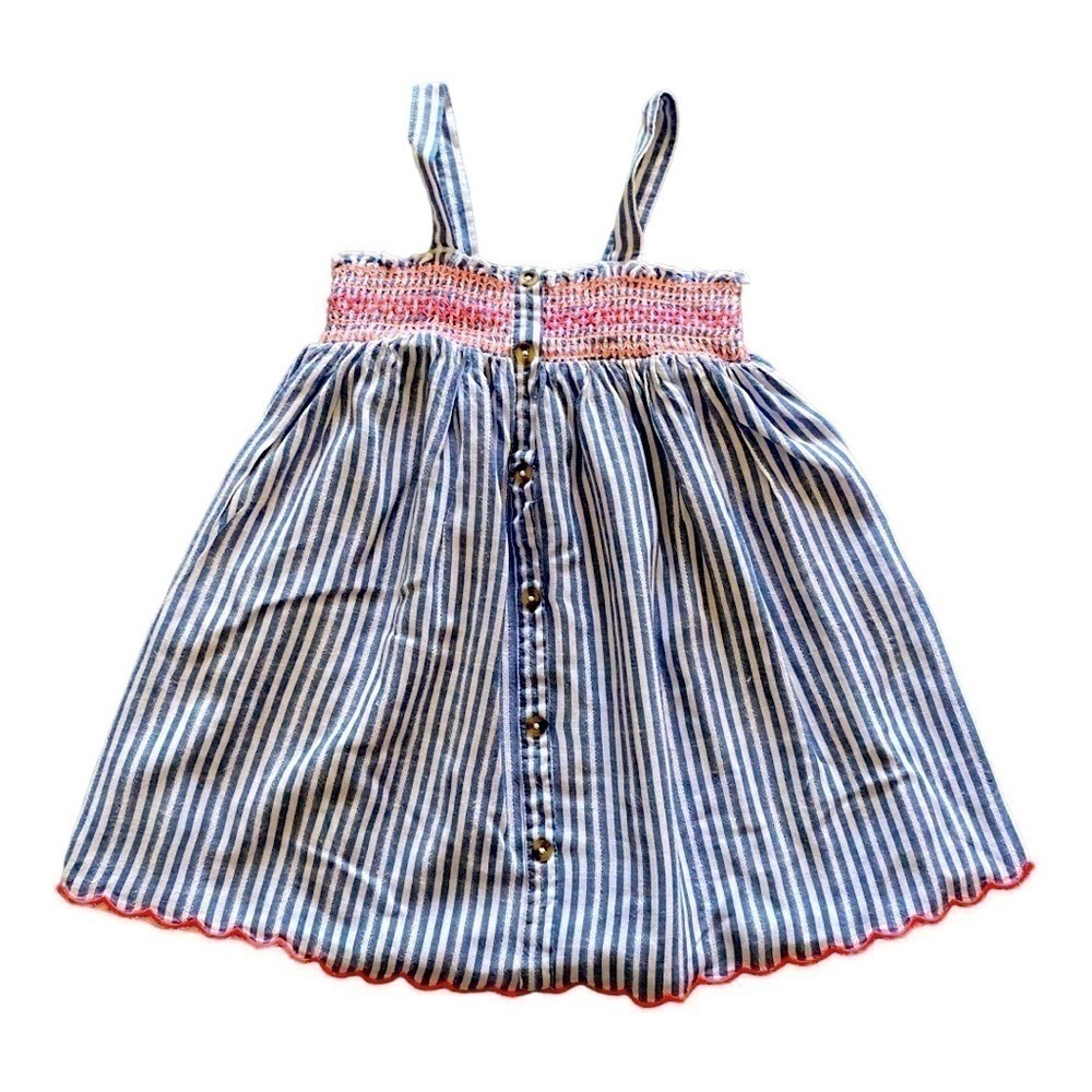 CAT & JACK-BLUE AND WHITE STRIPE DRESS-SIZE 4T